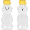 2Pcs Yellow 8 Oz Plastic Bear Honey Bottle Jars, Empty