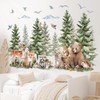 DECOWALL SG4-2422 Pine Trees and Forest Animals Wall Stickers Mountain
