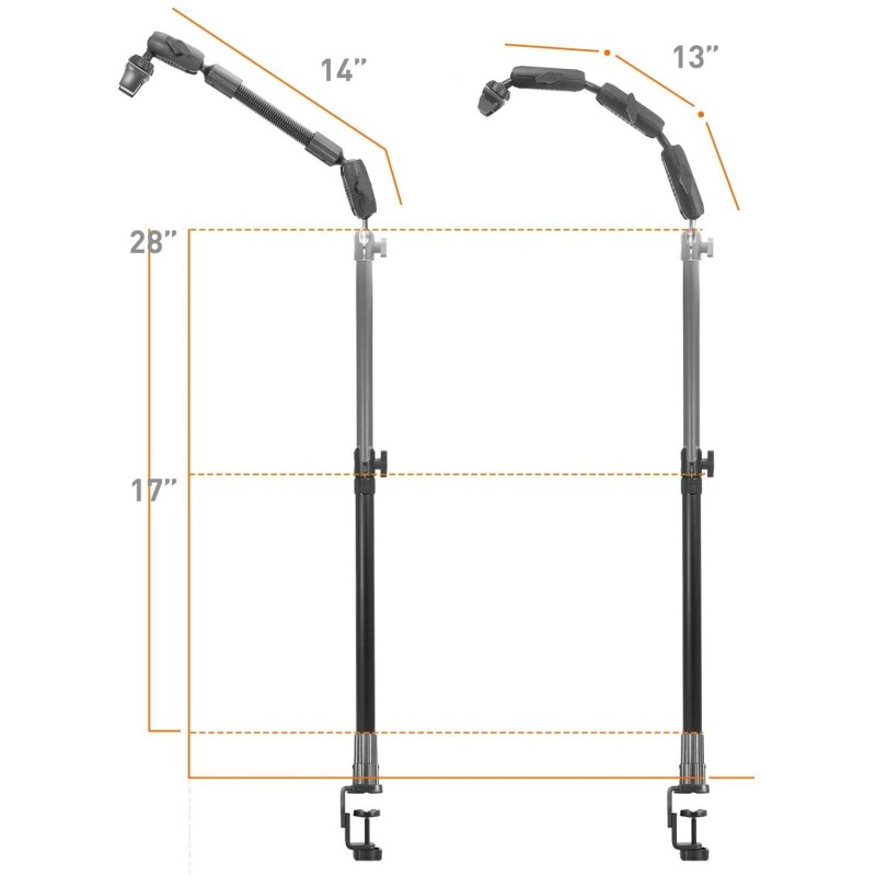 iBOLT Stream-Cast Clamp Adjustable Overhead Phone Mount for Live Streaming