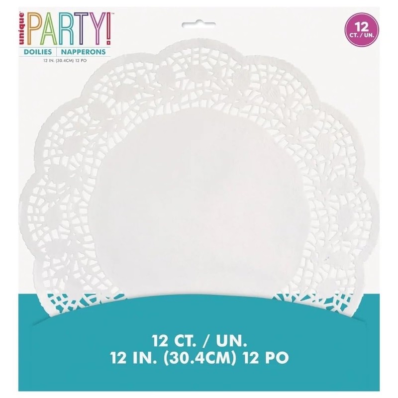 White Paper Doilies - 12" (12 Ct) - Premium Quality