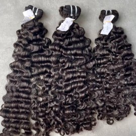 Hot Selling Vietnamese Human Hair Raw Human Hair Burmese Curly Indian Curly Bundle Natural Loose Wavy Hair Pixie Bouncy Curlystyle: Choose pattern, color: Loose Curly, Stretched Length: 10 inches