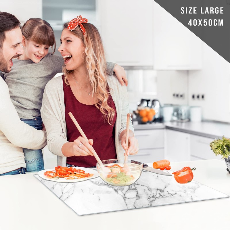 Glass Chopping Board | Non Slip Worktop Saver for Kitchen