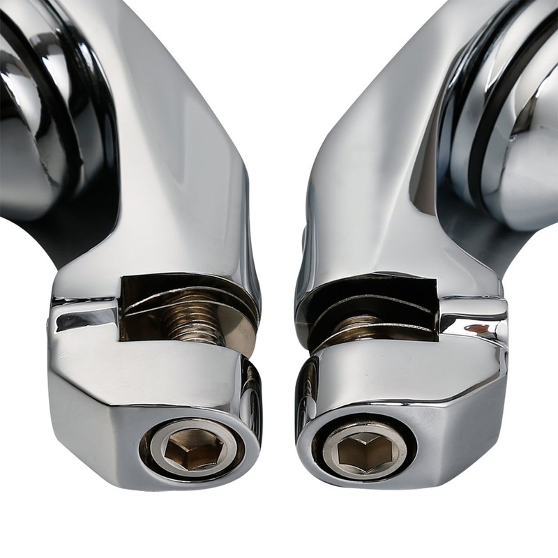XFMT 1 1/4" 32mm Chrome Short Angled Adjustable Highway Foot