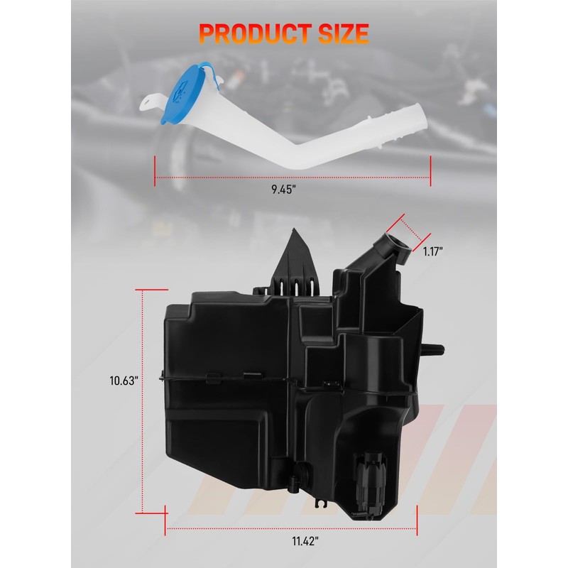 GDUKOP 28910-9HM0A Windshield Fluid Reservoir wiht Sensor, Compatible with Nissan