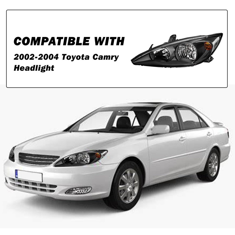 SOCKIR Headlight Assembly Pair Compatible with 2002 2003 2004 Toyota