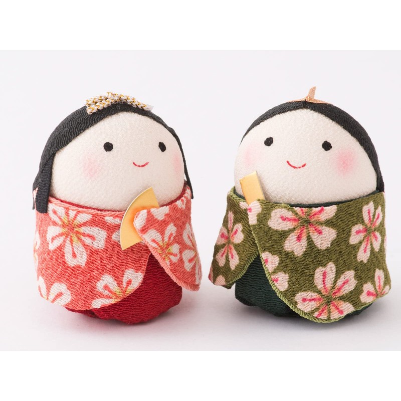 雛人形 ひな人形 コンパクト ミニ ちりめん おくるみおぼこ雛 名入れ 名前木札(別送)つき Ｓ 紅赤