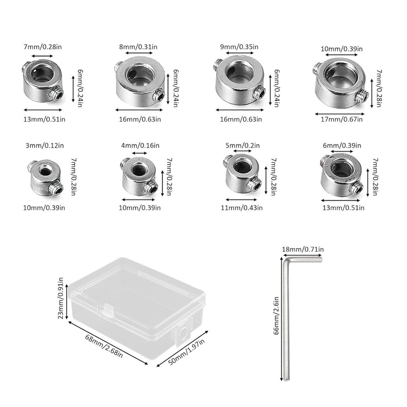 8 Piece Depth Stop Rings Set, Depth Stop for Drills