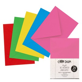 Pukka Pad, Carpe Diem Gummed Envelopes for Greeting Cards and Invitations - Pack of 25 Bright Envelopes - A2, 4.38 x 5.75 in