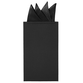 DEVPSISR Prefolded Pocket Square, Men's Suit Handkerchief Keeper(A Black)
