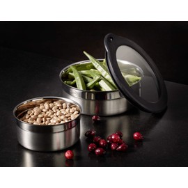 RÖSLE Container with Food Storage Lid, High-Quality Container for Storing Food, Hygienic and Tasteless, 18/10 Stainless Steel, Dishwasher Safe, 12 cm