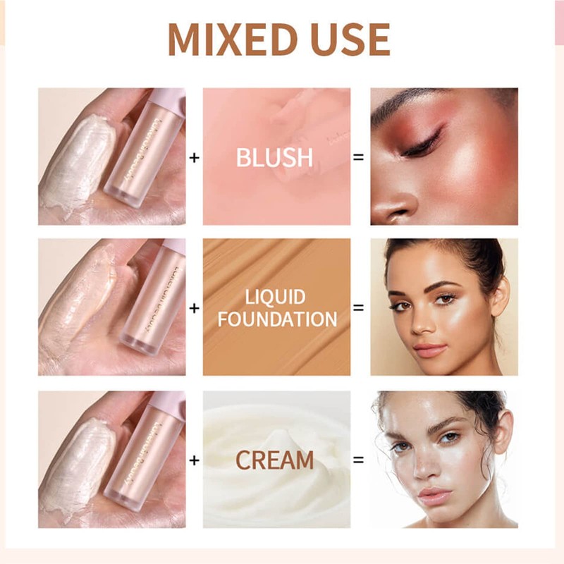 MEICOLY Liquid Highlighter,Long Lasting Liquid Luminizer Shimmer Stick,Waterproof Smooth Highlight