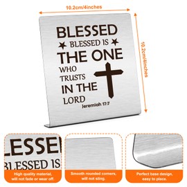 Religious Gifts for Women Men Christian Home Office Desk Decor Christian Faith Gift for Godmother Godfather Inspirational Christian Gifts Bible Verses Gifts Plaque Sign Desk Decor Birthday Gifts