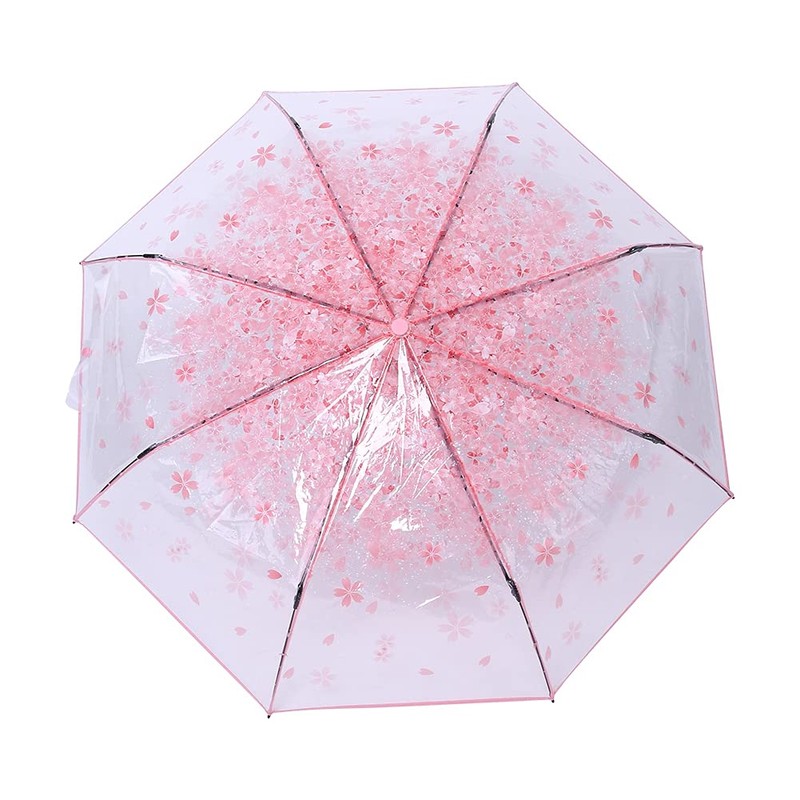 TOPINCN Folding Umbrella with Cherry Blossom Pattern, Pink, for Outdoor