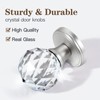 CLCTK 4 Pack Crystal Glass Dummy Door Knobs, Clear Diamond