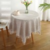 Hpxrom Lattice Rustic Farmhouse Tablecloth Cotton Linen Light Brown Dust-Proof