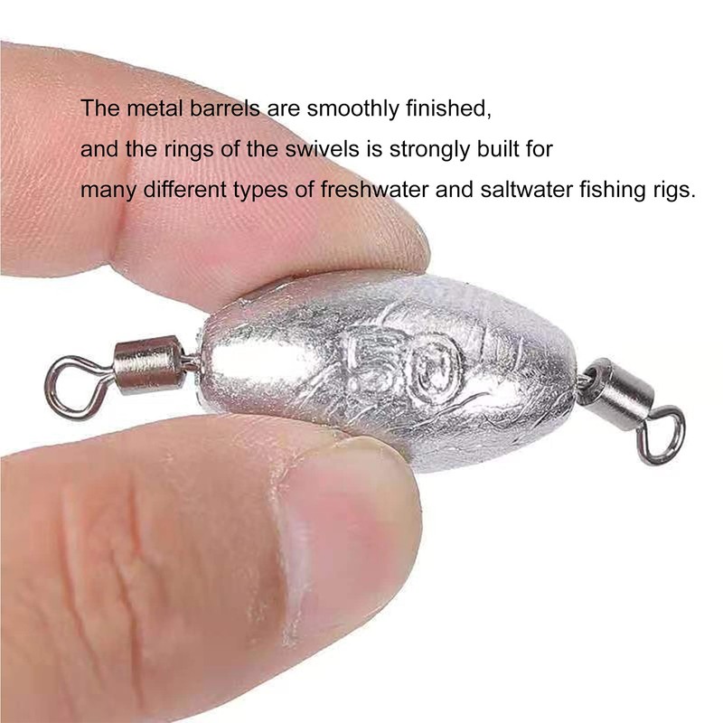 Trolling Fishing Wights with Swivels Inline Egg Sinker Assortment for