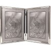 Lawrence 11680D 8-Inch x 10-Inch Metal Silver Hinged Double Picture