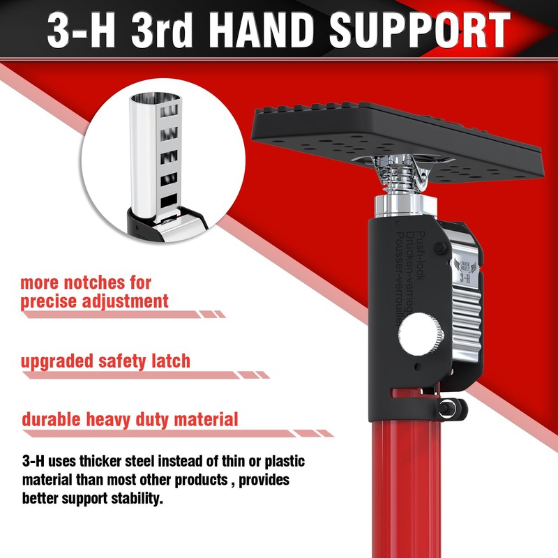 3-H Truck Cargo Bar, 43"-77" Adjustable Support Pole All Metal,Cabinet