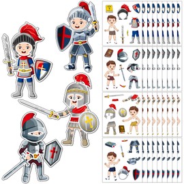 Tenceur 288 Pcs Armor of God Stickers Craft Kit for Kids Religious Bible Medieval Sticker Armor of God Decoration for Toddler Sunday School Christian Art Classroom DIY Bulletin Board Party