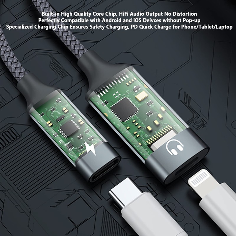 Azddur USB C to Lightning Audio Adapter, PD 60W Quick