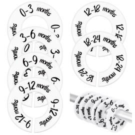 Gjinxi Baby Closet Dividers, Set of 6 Baby Closet Size Dividers, Baby Hanger Dividers By Age from Newborn to Toddler, Organize Nursery Hangers for Clothes