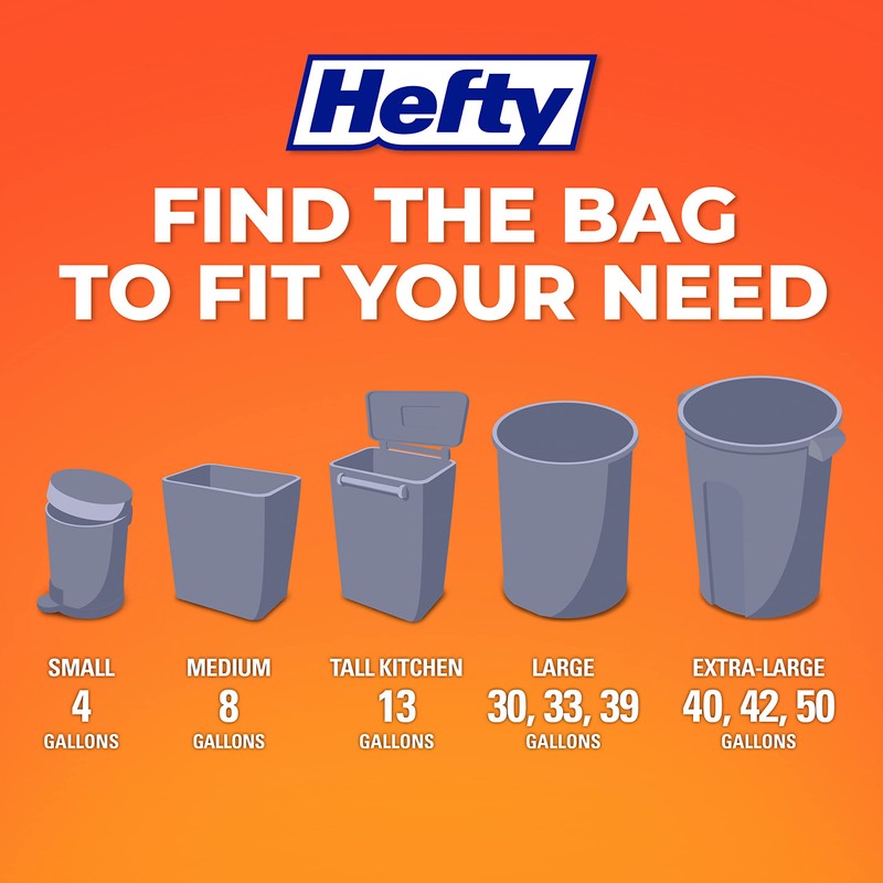 Hefty Medium Trash Bags, Ocean Water Scent, 8 Gallon, 26