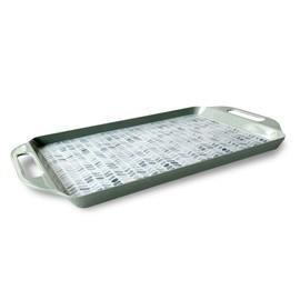 Bowla Melamine Rectangular Serving Tray with Handles (Greenplants)
