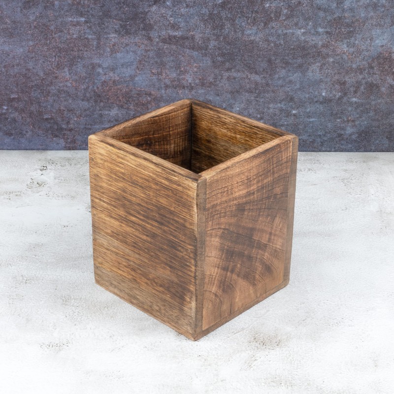Samhita Mango Wood Burning Finished Kitchen Utensil Holder for Countertop,