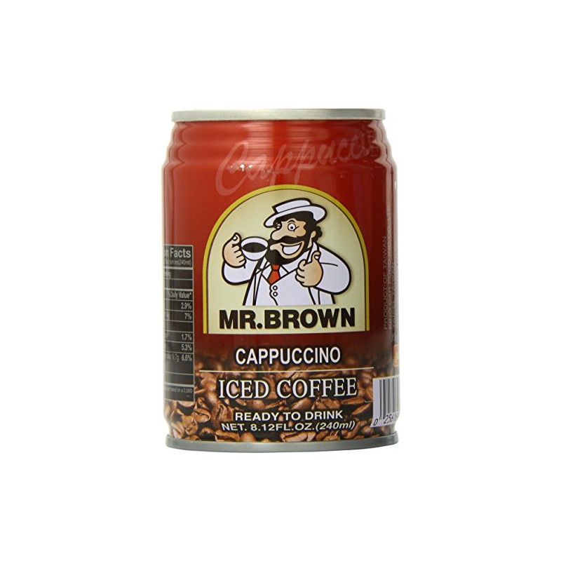 Mr. Brown Iced Coffee, Cappuccino, 8.12 Fl Oz (Pack of