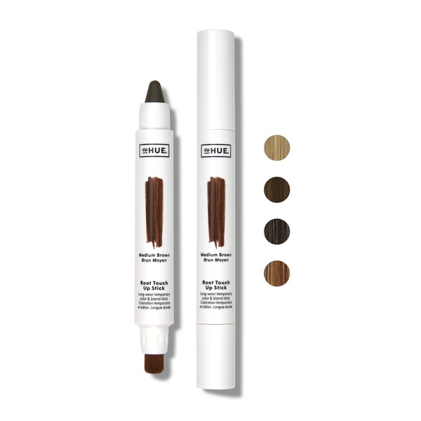 dpHUE Root Touch-Up Stick, Medium Brown - Temporary Hair Color & Blend Brush Stick - Instant, Natural-Looking Gray Root Coverage - Easy to Apply - Longwear, Sweat-Resistant Formula