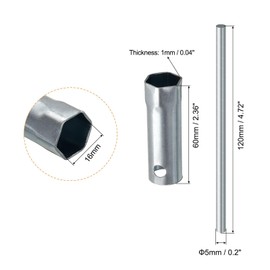 TA-VIGOR 16mm Spark Plug Socket Wrench Set, Manual Spanner Tool with Lever Bars Zinc Plated Carbon Steel, Universal Ignition Socket for Automobile Motorcycle 2 Pcs