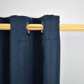 Short Curtains 36 inches Long Linen Textured Privacy Kitchen Tier Curtains Navy Blue Window Curtains Cafe Bathroom Basement Small Mini Curtain Panels Grommet Top 2 Pieces 32"x36"