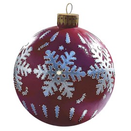 Christmas Inflatable Decorated Ball, Giant PVC Inflatable Ball with Pump, Xmas Inflatable Balls Christmas Tree Decorations for Outdoor Yard Garden Patio (K)