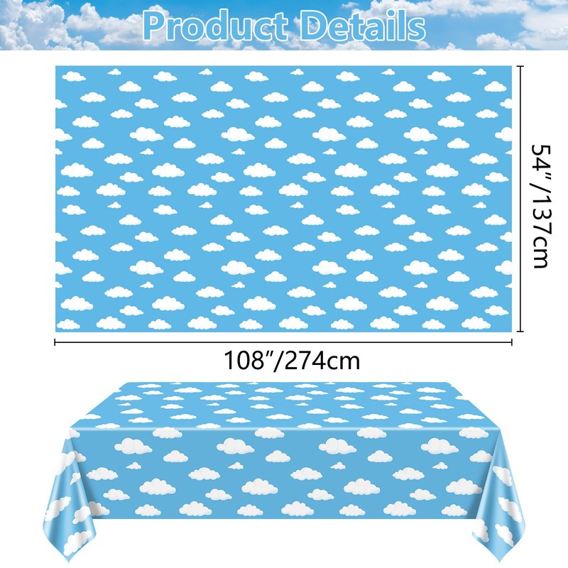 QUERICKY 2 Pack Blue Tablecloths, 137 x 274cm Blue Table