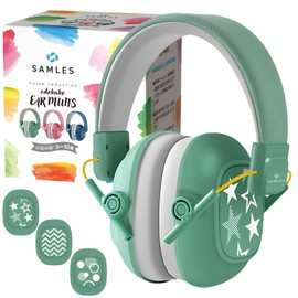 [Samles] [With transfer stickers] Earmuffs, Children, Soundproofing, Hearing Sensitivity, Live (Supervised by a pediatrician), green (mint green)