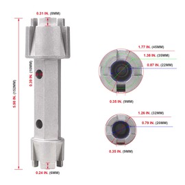 HAUTMEC Tub Drain Remover Wrench Tool Heavy Duty Aluminum Shower Bathtub Drain Removal Tool PL0030