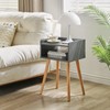 IBUYKE Nightstand, Mid-Century Modern Bedside Table with Solid Wood Legs,