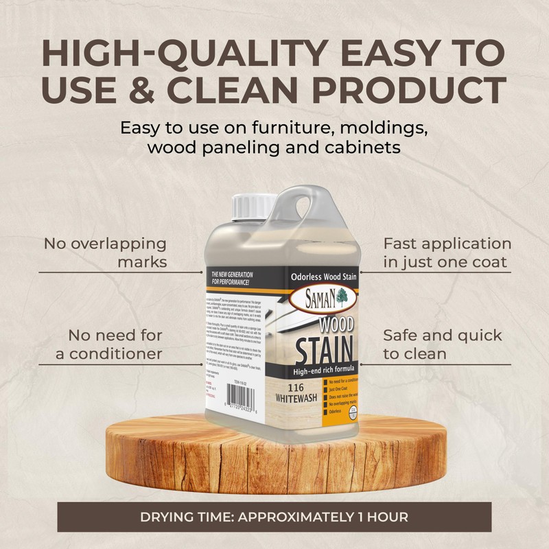 SamaN Interior Water Based Wood Stain - Natural Stain for