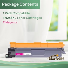 Starlet24 1 x TN248XL Toner Magenta Compatible with Brother TN-248XL TN248 XL Mganeta TN248 M for Toner Brother MFC-L3760CDW DCP-L3560CDWE DCP-L3740CDW DCP-L3520CDW MFC-L8390CDW MFC-L3740CDWE