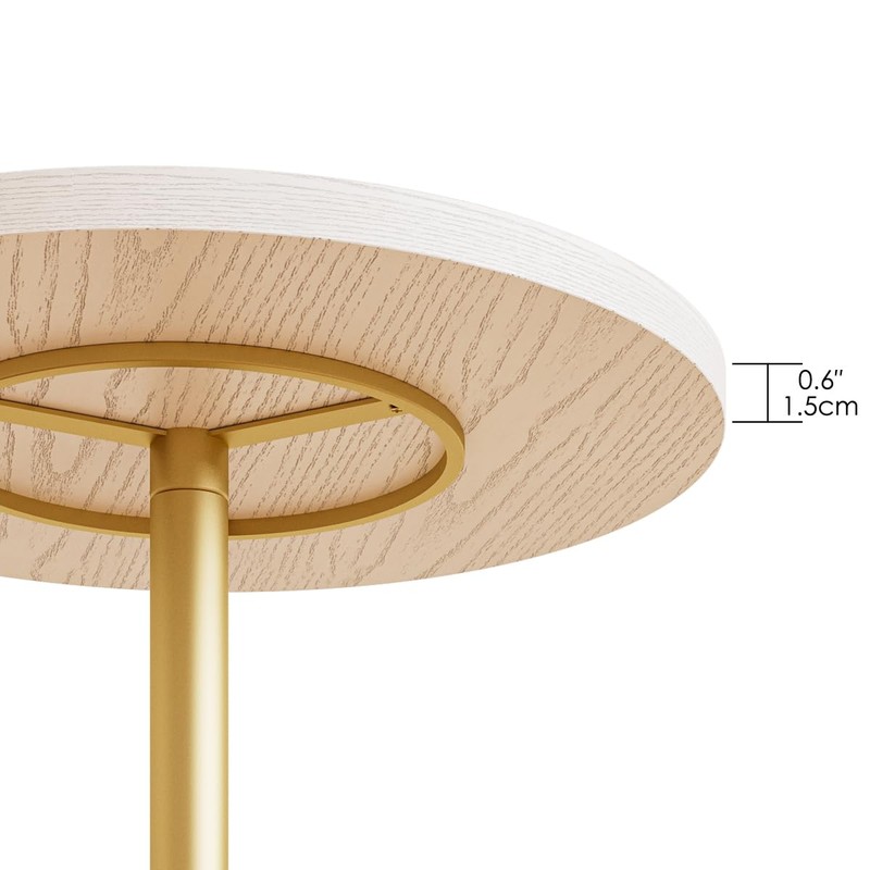 Masupu Drink Table, Round Side Table for Small Spaces, Pedestal