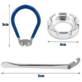 Selinear Bicycle Spoke Wrench, Set of 5, Nickel-Plated Steel, Pry Out Tire Rods, 8 Way Spoke Wrench, Motorcycle Rim Correct Kit, Tire Removing Tool, Bicycle Tire Replacement, Repair Tool Kit (A)