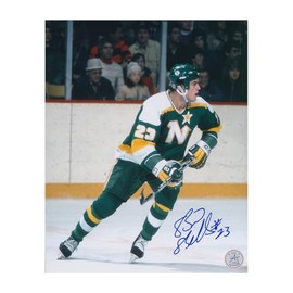 Brian Bellows Signed Minnesota Hockey Vintage 8x10 Photo