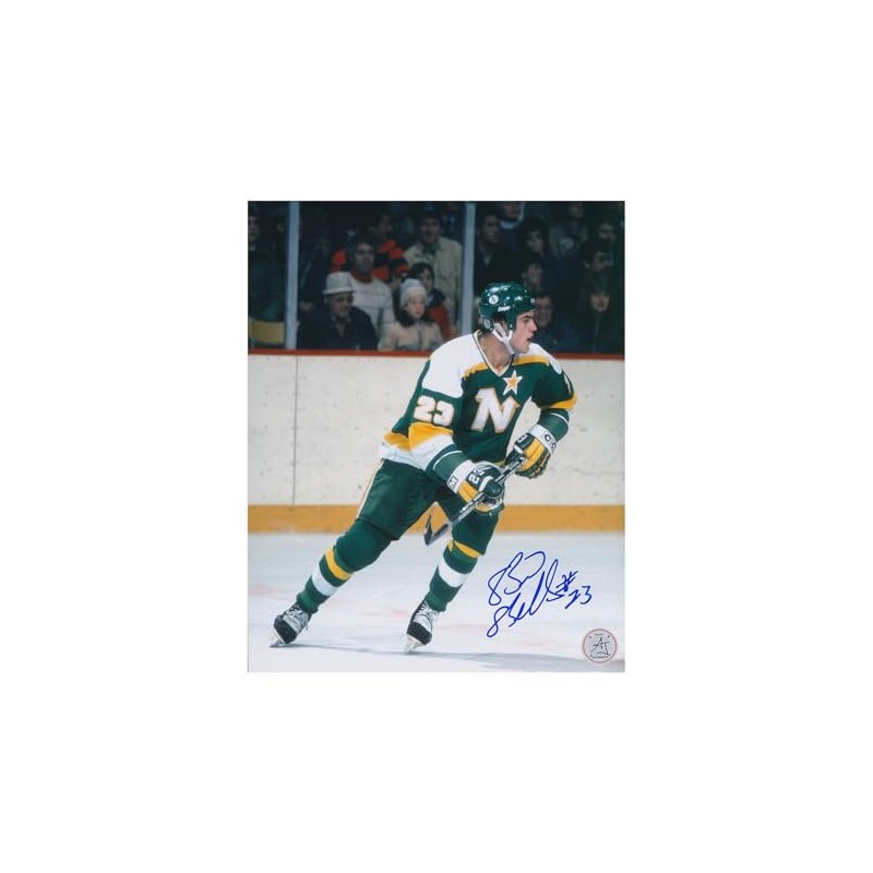 Brian Bellows Signed Minnesota Hockey Vintage 8x10 Photo