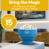 POPCO Popco Silicone Popcorn Maker - Microwave Popcorn Popper with Handles - Collapsible Bowl, Heat-Resistant, Easy to Clean, Ideal for Family Movie Nights, 15-Cup Capacity - Light Blue