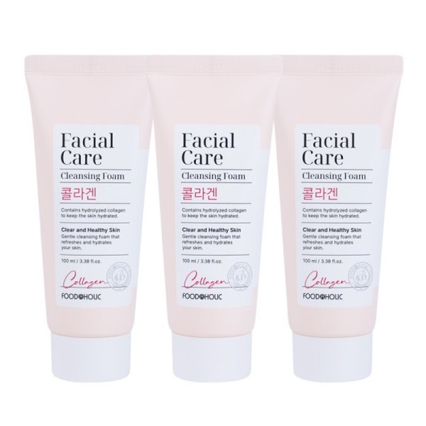 (3ea) Foodaholic Facial Care Cleansing Foam Collagen 100ml / Mildly