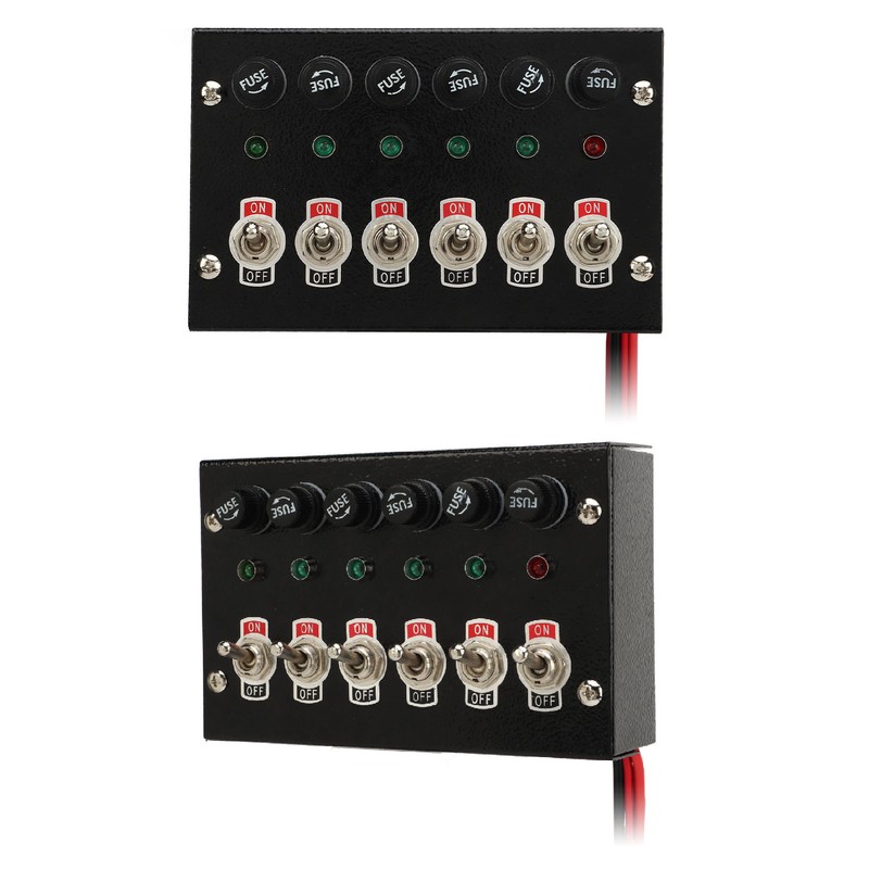 Marine Boat Rocker Switch Panel DC12 to 24V 6 Gang