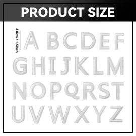 GYGYL 104 Pieces Iron on Letter Patches, Embroidered A-Z Letter Patches for Clothes, Dress, Hat, Socks, Jeans, DIY Accessories-1.5 Inch White