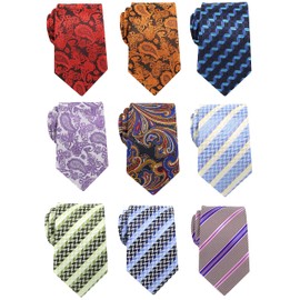 YanLen Lot 9 PCS Classic Men's Tie Necktie Woven JACQUARD Neck Ties