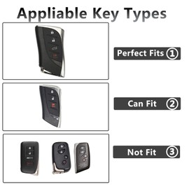 Jinmanyuan Compatible with Lexus Key Fob Cover Leather with Keychain Black Protector for 2024 ES350 2025 ES300h UX200 LS500 LS500H LC500 LC500h