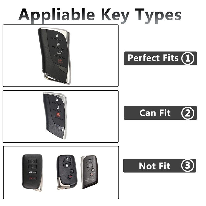 Jinmanyuan Compatible with Lexus Key Fob Cover Leather with Keychain